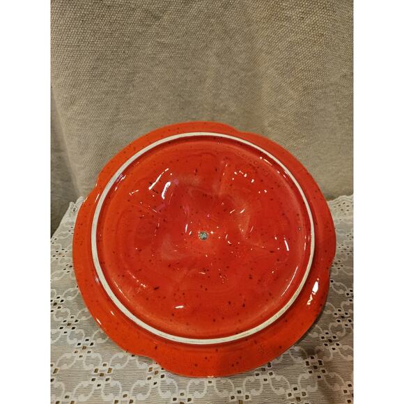 Vintage California Original 732 Orange Lava Drip Glaze Casserole Covered Dish - Picture 3 of 5